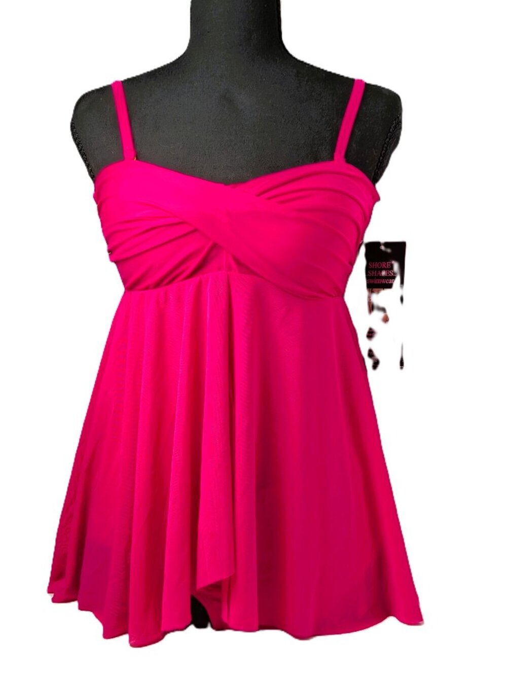 Shore Shapes Deep Pink Draped One Piece Swimsuit Size 10 NEW